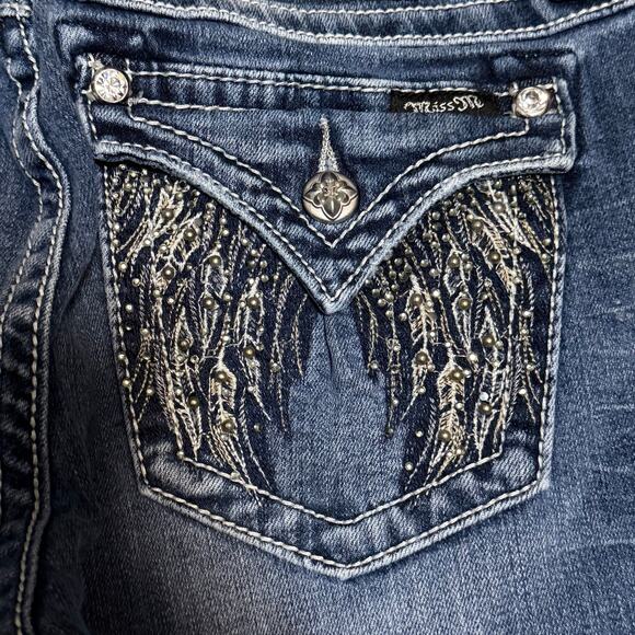 Miss Me Angel Wings Low Rise Skinny Jeans Size 31x31 Y2K - Picture 4 of 6